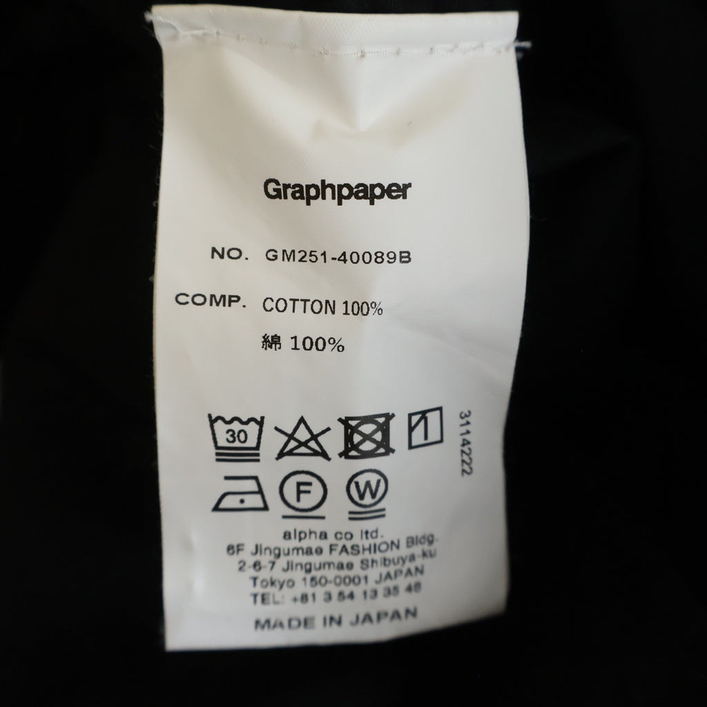 Graphpaper(グラフペーパー) Garment Dyed Typewriter Oversized Slacks ガーメントダイ タイプライター オーバーサイズスラックスパンツ ブラック GM251-40089B