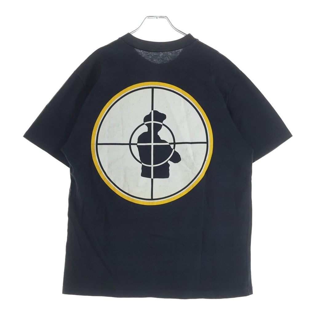 VINTAGE(ヴィンテージ) 90S VINTAGE PUBLIC ENEMY TARGET LOGO TEE JERZEES ヴィンテージ パブリックエナミー ターゲットロゴ 両面プリントTシャツ クルーネック半袖Tシャツ カットソー ブラック -