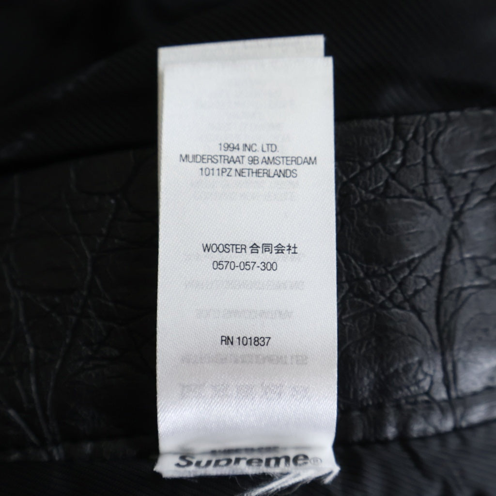SUPREME(シュプリーム) 22SS Faux Croc Painter Pant フェイククロコペインターパンツ フェイクレザー 型押し ブラック -
