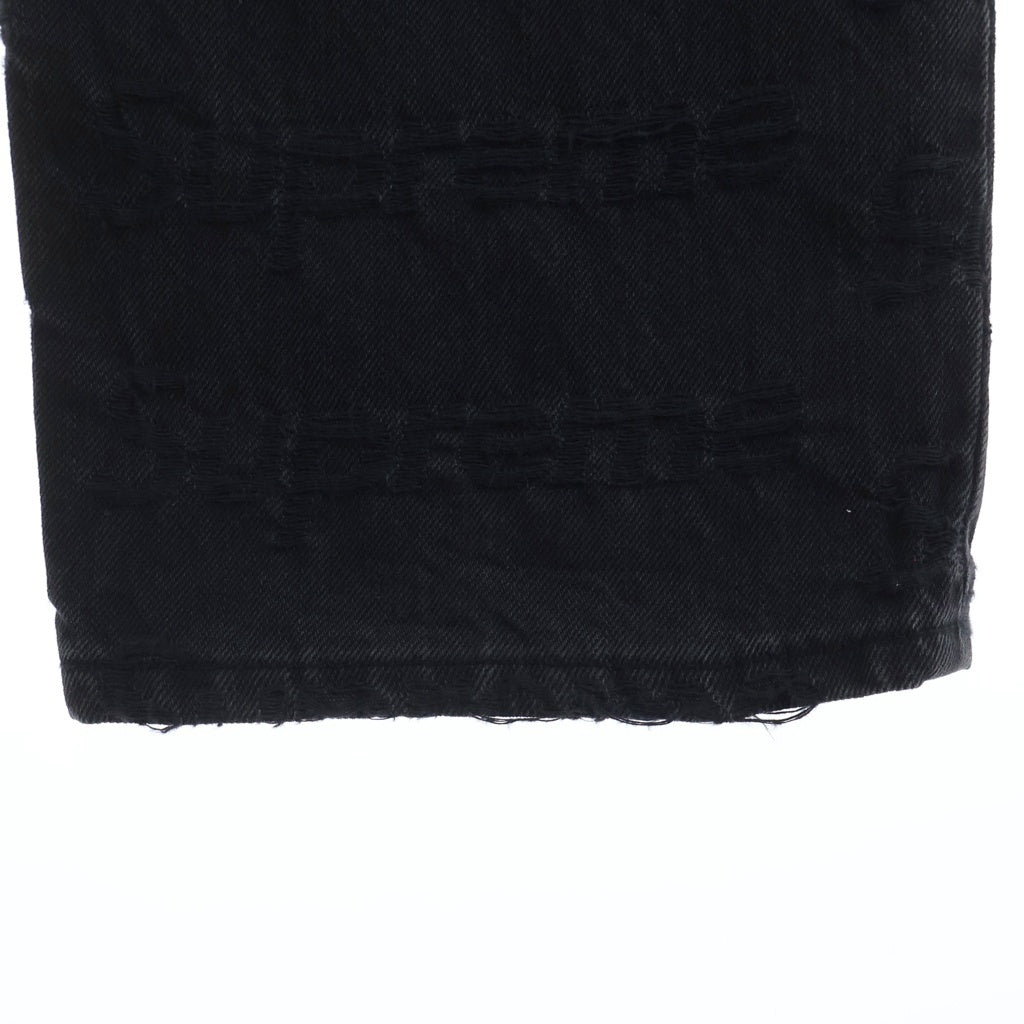 SUPREME(シュプリーム) 21SS Frayed Logos Regular Jean Black フレイド ロゴ レギュラー デニムパンツ ジーンズ ブラック -