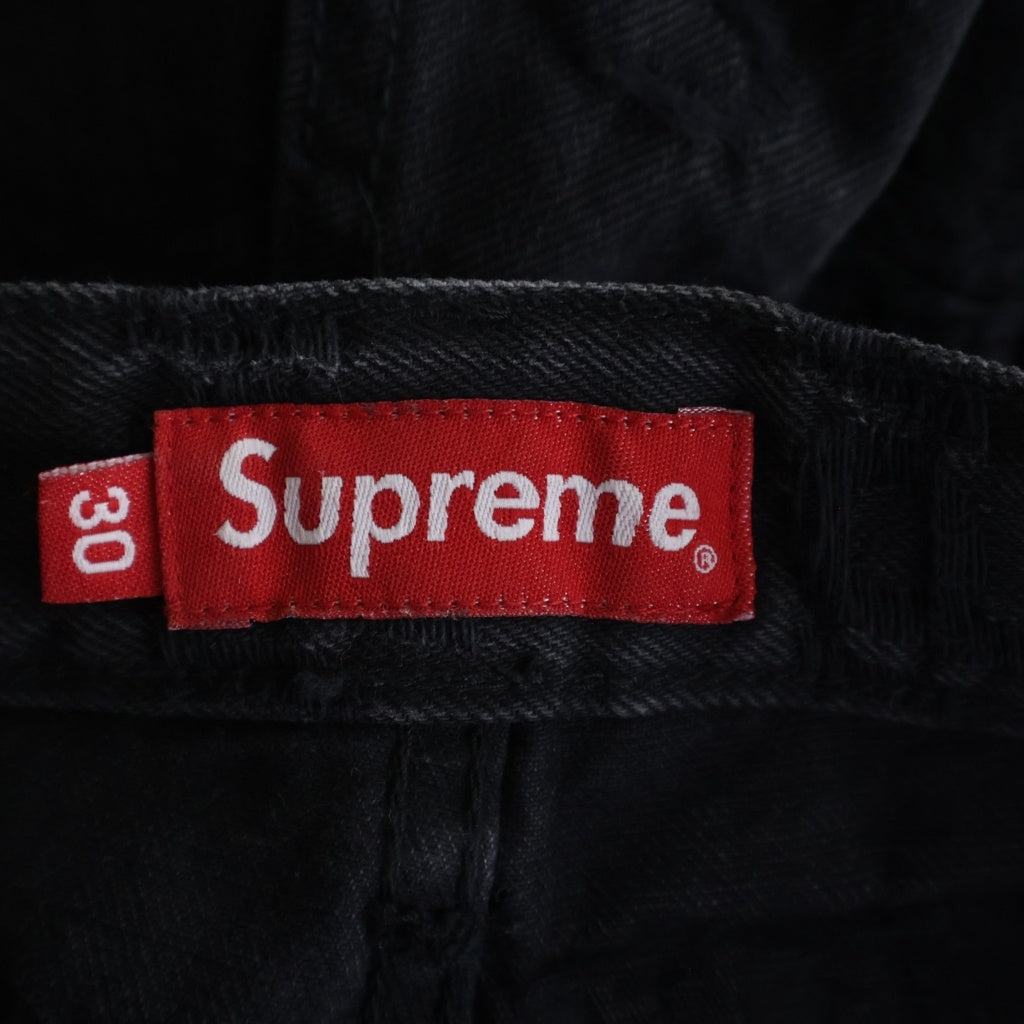 SUPREME(シュプリーム) 21SS Frayed Logos Regular Jean Black フレイド ロゴ レギュラー デニムパンツ ジーンズ ブラック -