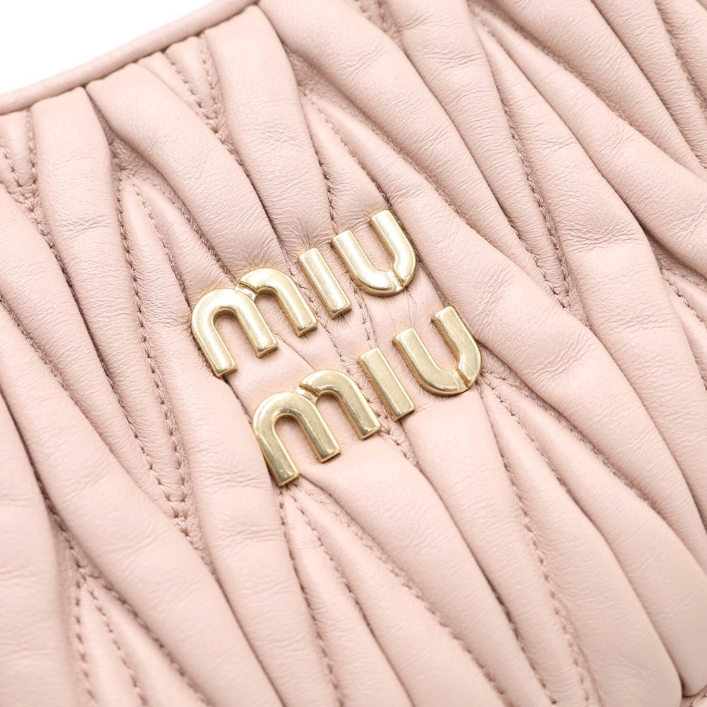 miumiu(ミュウミュウ) ワンダー マテラッセレザー ホーボーバッグ ピンク 5BC125 レディース