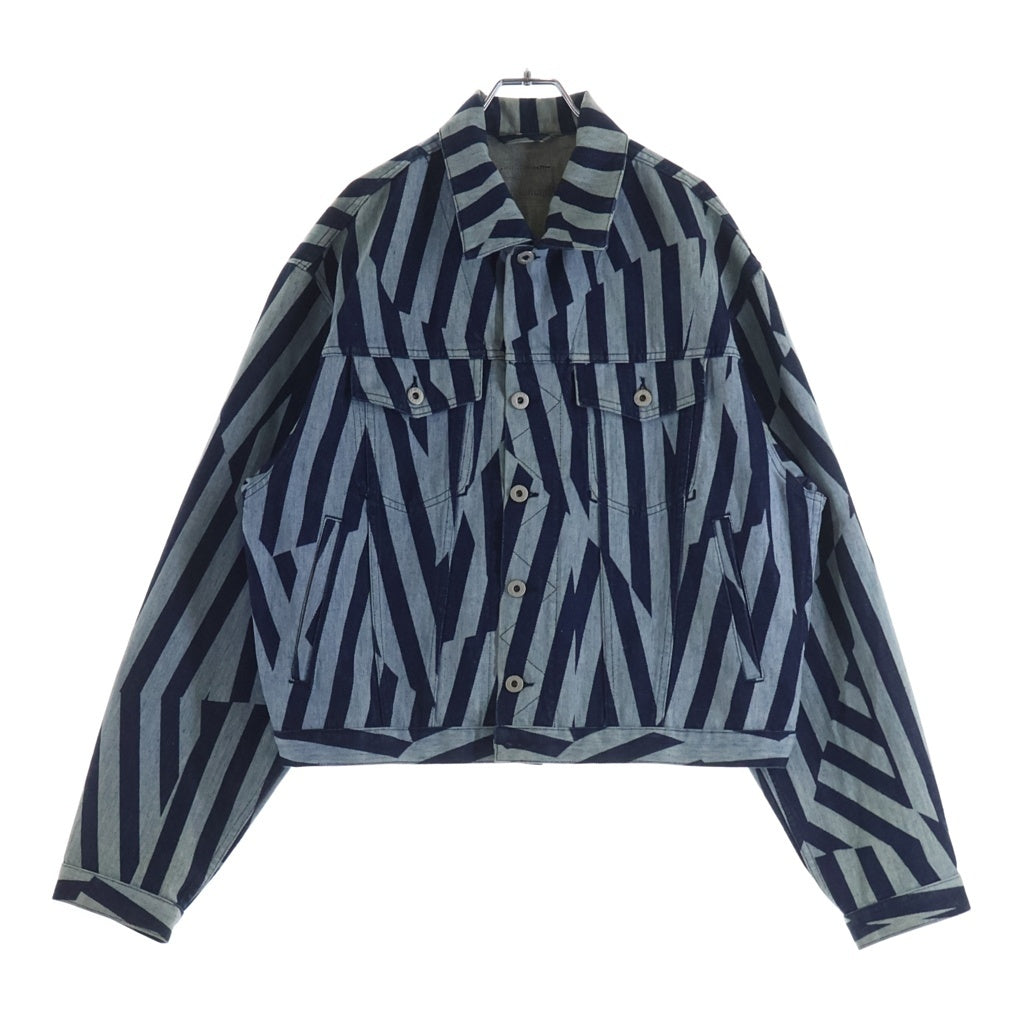 KENZO(ケンゾー) Dazzle Stripe Trucker Denim Jacket ダズルストライプトラッカーデニムジャケット ブルー FD65DV3026R1
