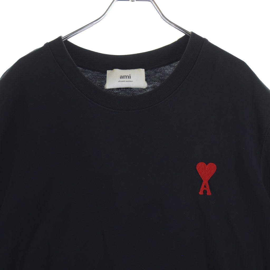 ami paris(アミパリス) T-Shirt ハートロゴ刺繍 半袖Tシャツ ブラック UTS004.726