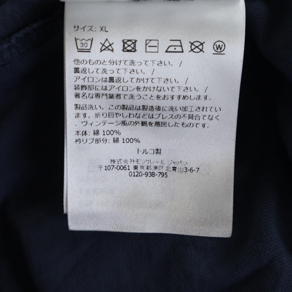 MONCLER(モンクレール) Holiday on the beach 1952 フロント刺繍 クルーネック半袖Tシャツ カットソー ネイビー L10918C0005389B8U