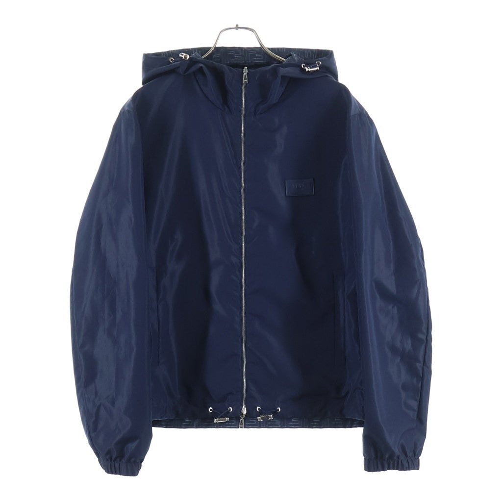 FENDI(フェンディ) Denim-Effect-Ff-Windbreaker ズッカ柄 リバーシブルナイロンジャケット ネイビー FAA615-AV61