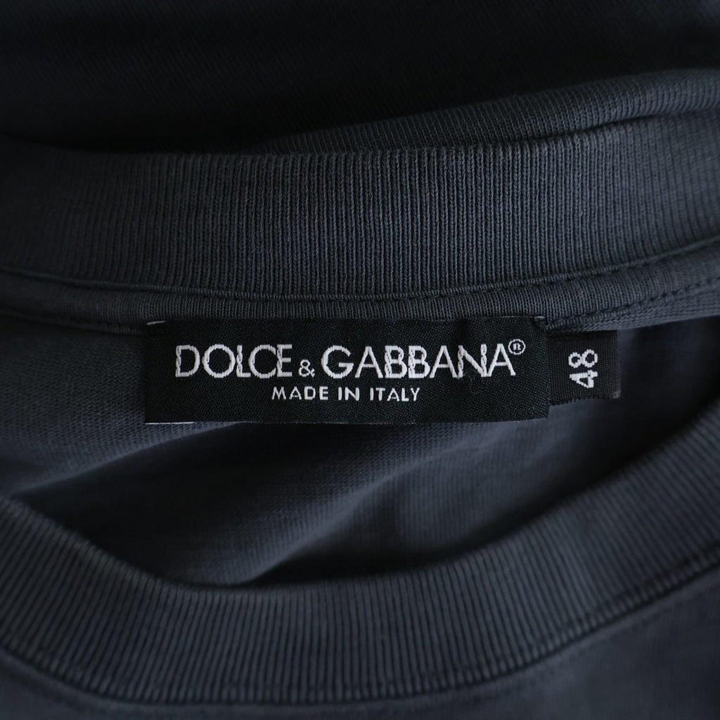 J&ANS DOLCE&GABBANA(ドルチェアンドガッバーナ) フトントロゴ プリント クルーネック 半袖Tシャツ カットソー ネイビー G8PN9T G7M3K