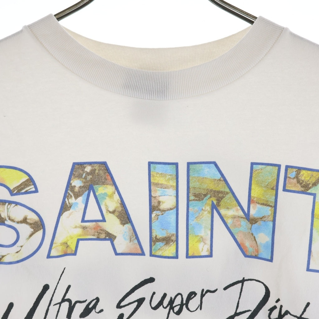 SAINT MICHAEL(セントマイケル) 25SS SUPER DIRTY SS TEE スーパーダーティー プリント半袖Tシャツ カットソー ホワイト SM-HR8-0000-025