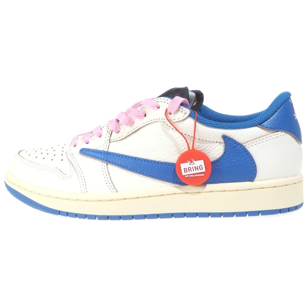 NIKE(ナイキ) AIR JORDAN 1 LOW OG Travis Scott ×トラヴィススコット フラグメント エアジョーダン ローカットスニーカー ホワイト/ブルー US9/27cm DM7866-104