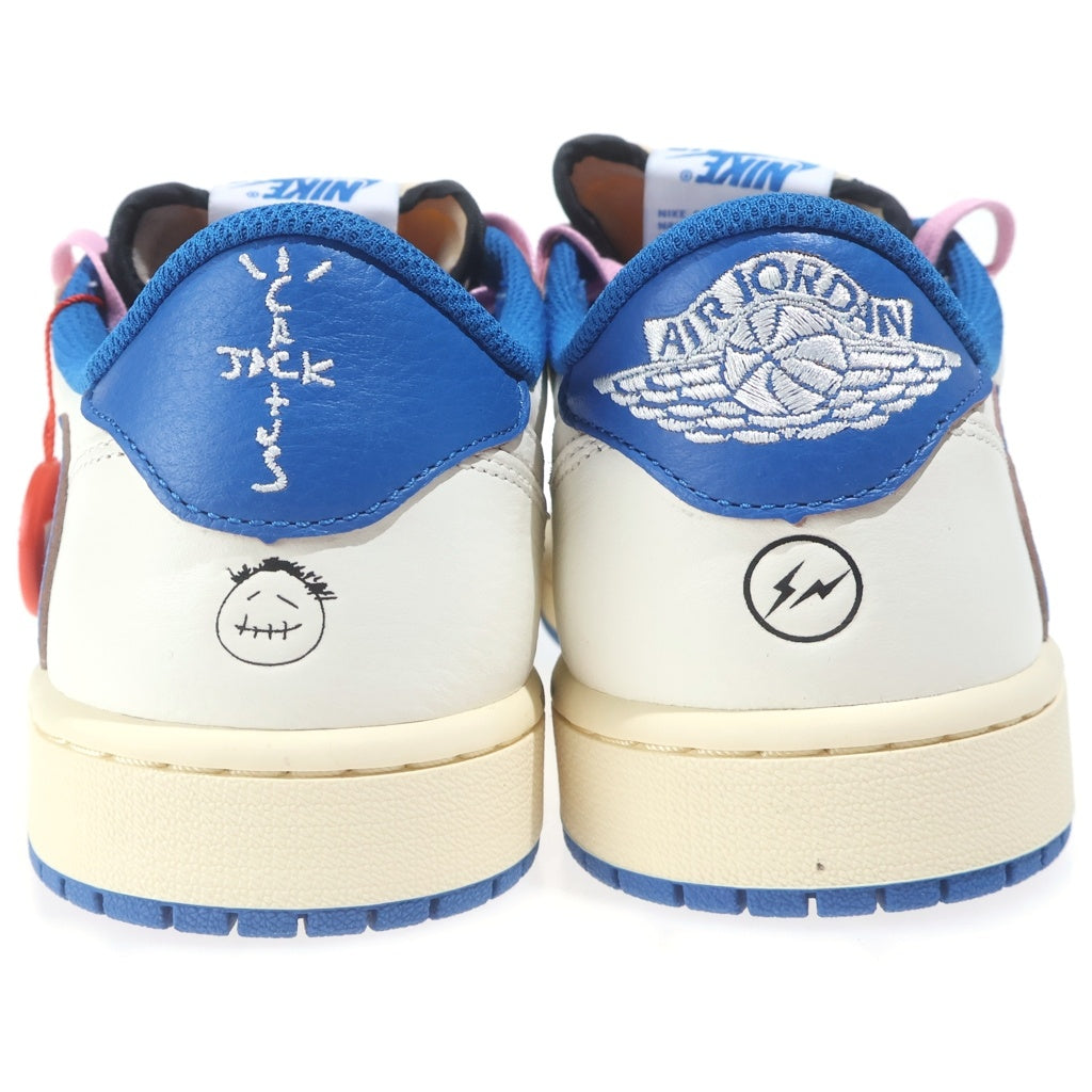 NIKE(ナイキ) AIR JORDAN 1 LOW OG Travis Scott ×トラヴィススコット フラグメント エアジョーダン ローカットスニーカー ホワイト/ブルー US9/27cm DM7866-104