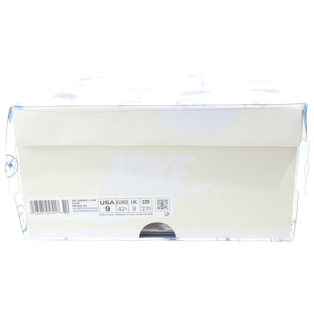 NIKE(ナイキ) AIR JORDAN 1 LOW OG Travis Scott ×トラヴィススコット フラグメント エアジョーダン ローカットスニーカー ホワイト/ブルー US9/27cm DM7866-104