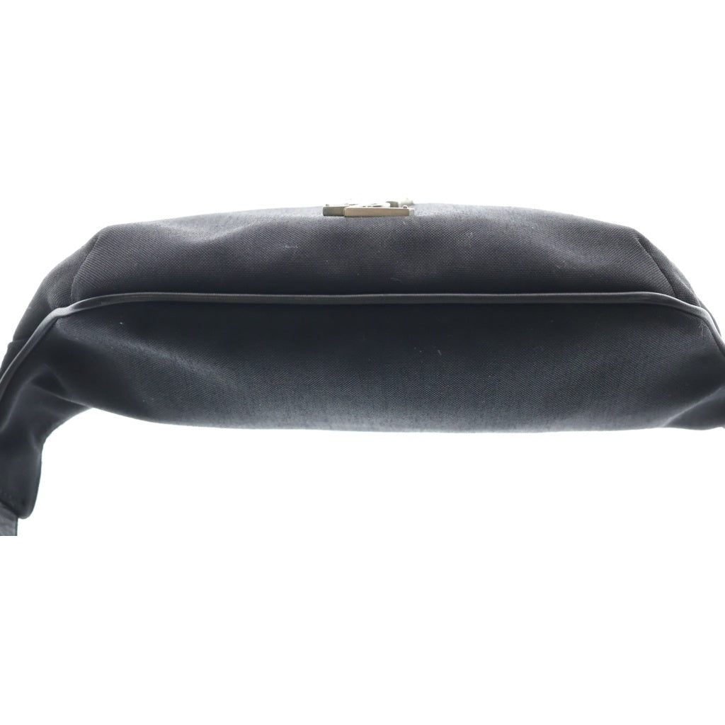 SAINT LAURENT PARIS(サンローランパリ) Canvas Classic Crossbody Belt Bag YSL メタルロゴkキャンバスボディバッグ ウエストバッグ ブラック PLB590076・0320