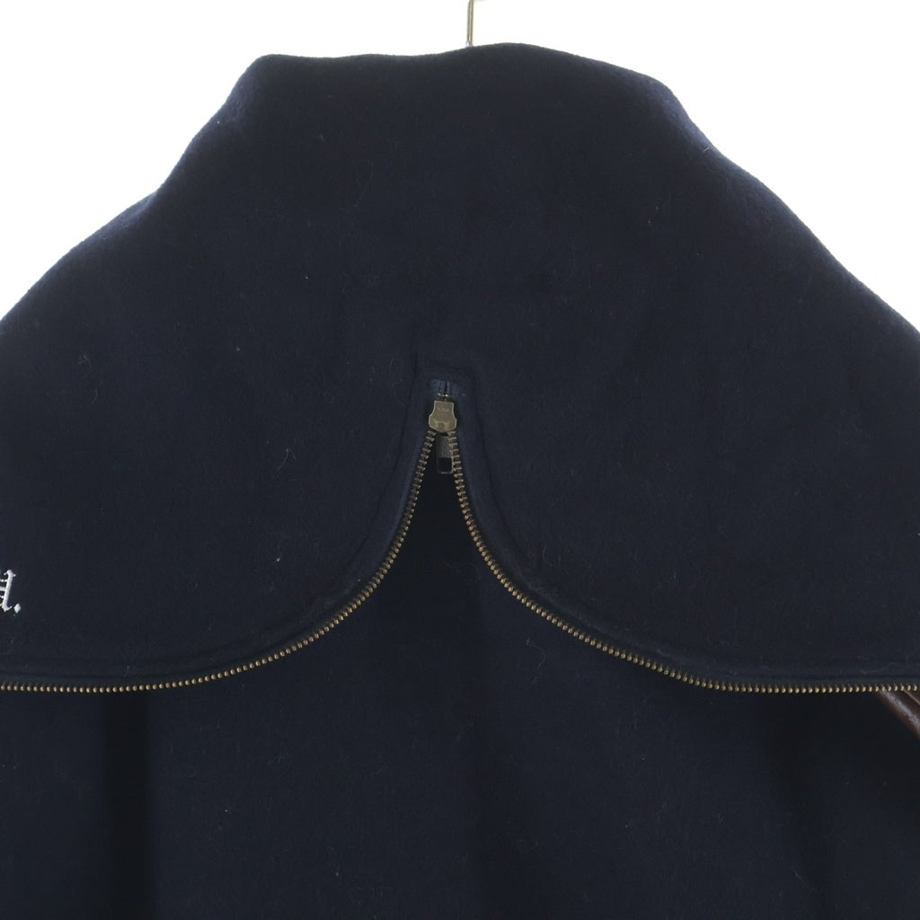 SUPREME(シュプリーム) 12AW Hooded Varsity Jacket フーディーバーシティージャケット レザー切り替えスタジャン ネイビー/ブラウン -