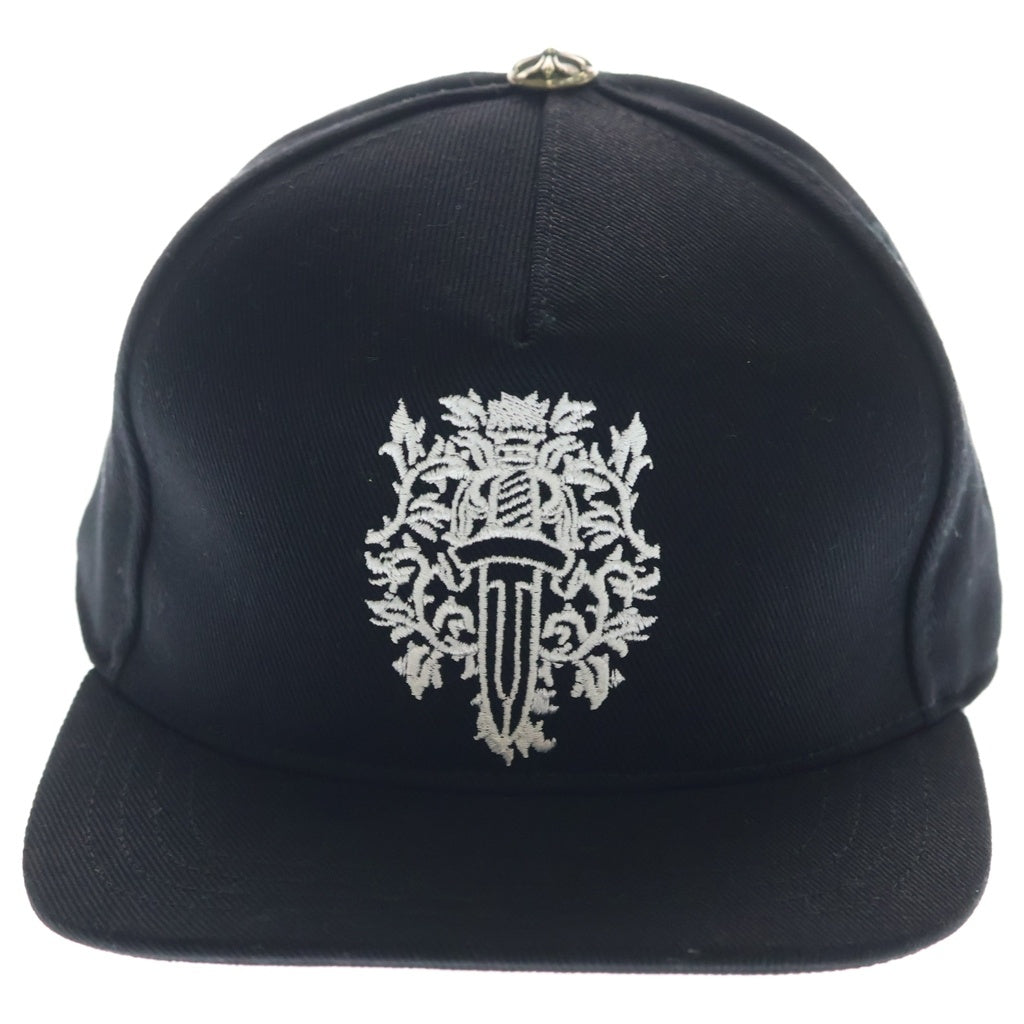 CHROME HEARTS(クロムハーツ) TRUCKER CAP デニムトラッカー ヴァインダガー刺繍 クロスボール付き デニム トラッカーキャップ 帽子 ブラック