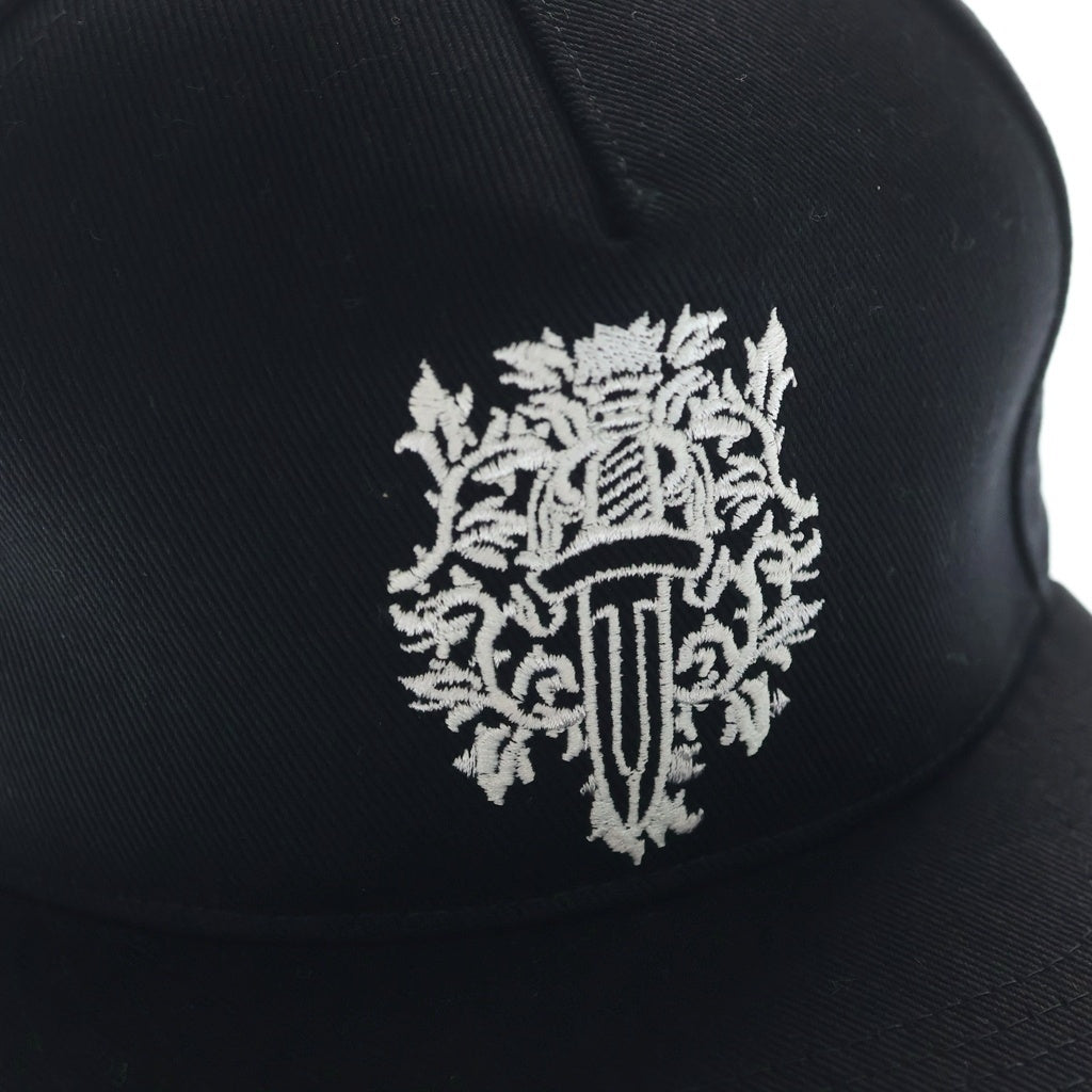 CHROME HEARTS(クロムハーツ) TRUCKER CAP デニムトラッカー ヴァインダガー刺繍 クロスボール付き デニム トラッカーキャップ 帽子 ブラック