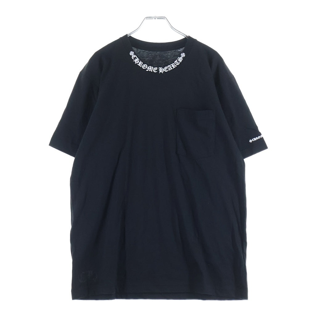 CHROME HEARTS(クロムハーツ) CH S/S NECK LOGO ネックロゴプリント 半袖Tシャツ ブラック