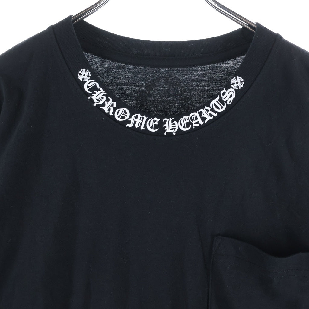 CHROME HEARTS(クロムハーツ) CH S/S NECK LOGO ネックロゴプリント 半袖Tシャツ ブラック