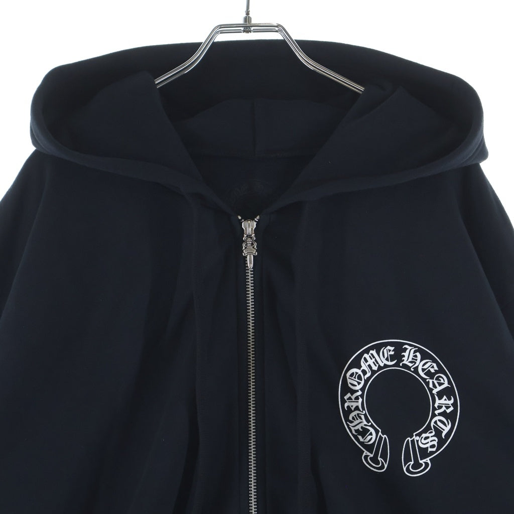 CHROME HEARTS(クロムハーツ) SWTSHRT HD ZIP 袖フローラルバックホースシュープリントジップパーカー