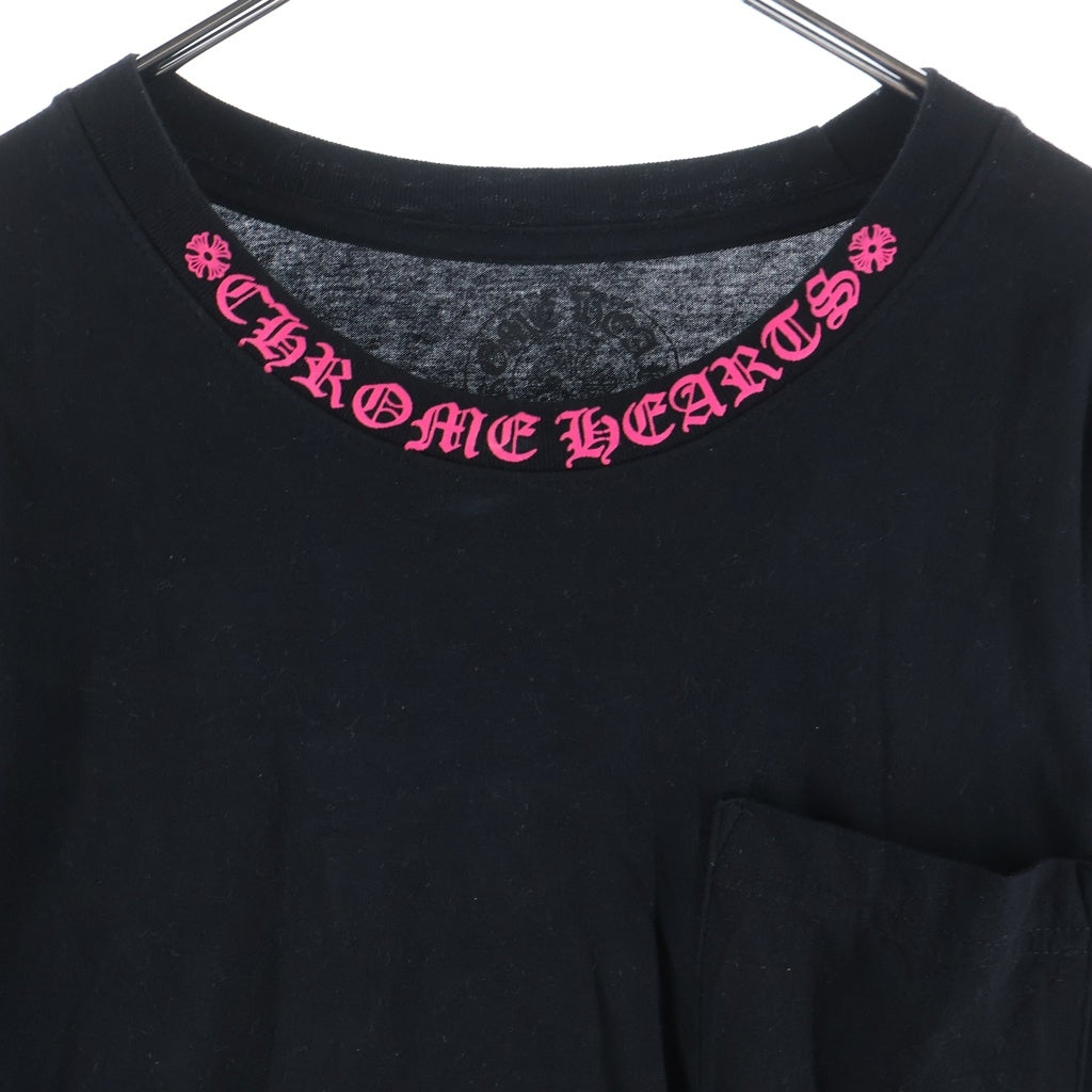CHROME HEARTS(クロムハーツ) Old English Neck Logo Long Sleeve Tee オールドイングリッシュネックロゴ長袖Tシャツ カットソー ブラック/ピンク -