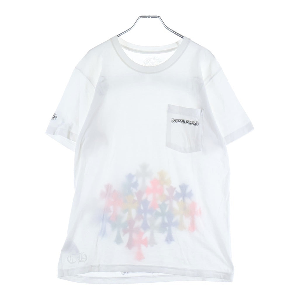 CHROME HEARTS(クロムハーツ) MLTCOL CEM CRS TEE マルチセメタリークロスプリント クルーネック半袖Tシャツ ショートスリーブカットソー ホワイト -