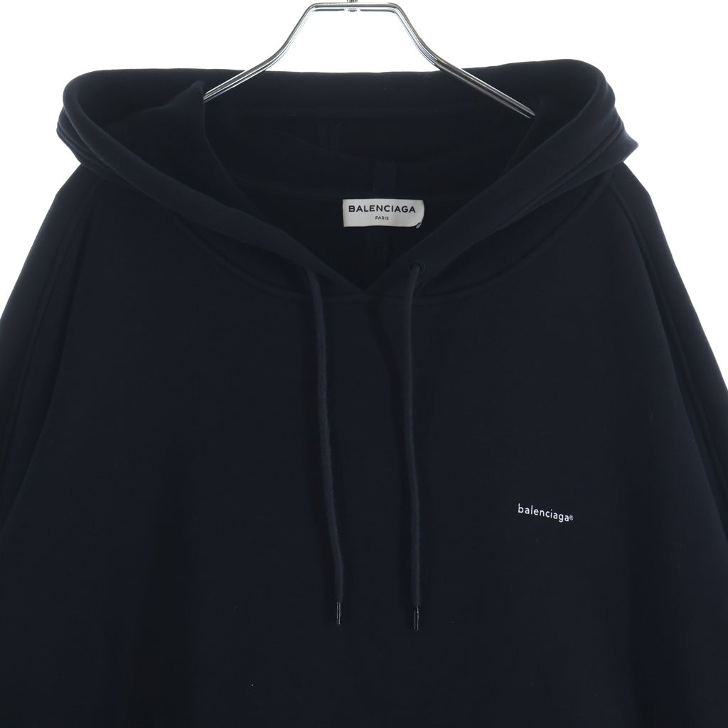 BALENCIAGA(バレンシアガ) Logo Hoodie ロゴプリント プルオーバースウェットパーカー フーディー ブラック 481985 TTK14