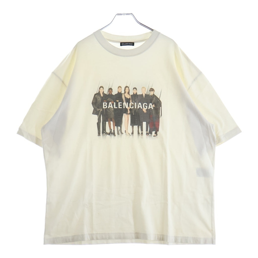 BALENCIAGA(バレンシアガ) 20SS リアルバレンシアガ フロントプリント クルーネック半袖カットソーTシャツ ホワイト 612966 TIV47