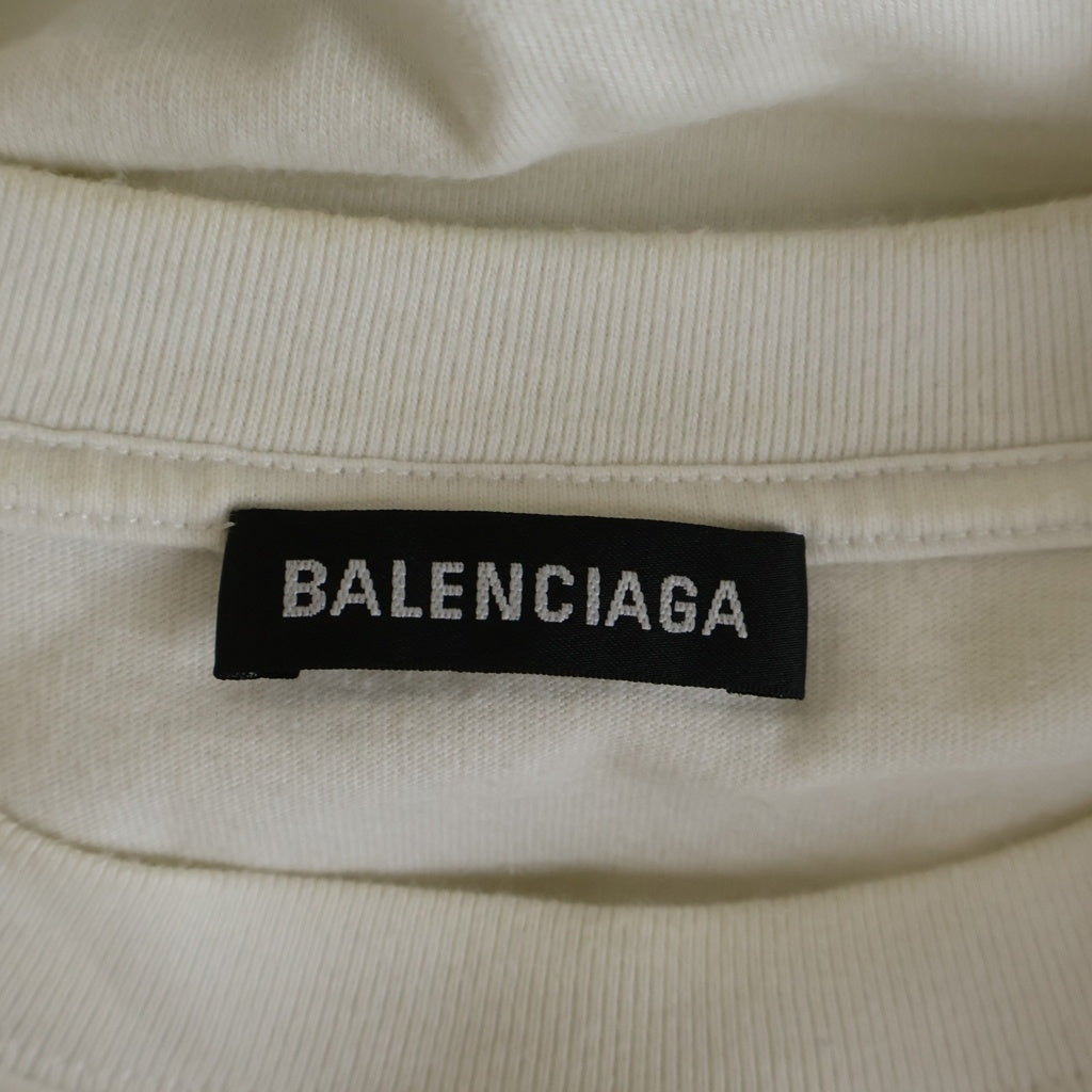 BALENCIAGA(バレンシアガ) 20SS リアルバレンシアガ フロントプリント クルーネック半袖カットソーTシャツ ホワイト 612966 TIV47