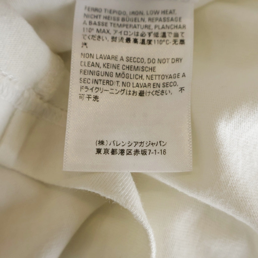 BALENCIAGA(バレンシアガ) 20SS リアルバレンシアガ フロントプリント クルーネック半袖カットソーTシャツ ホワイト 612966 TIV47