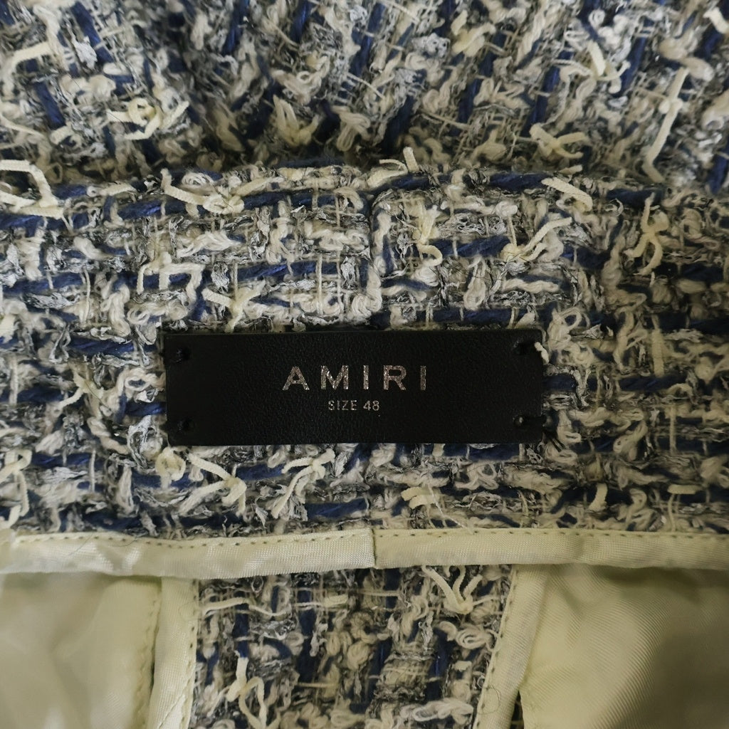 AMIRI(アミリ) Boucle Tweed Skater Short ツイードショーツ ハーフパンツ ブルー/ホワイト -