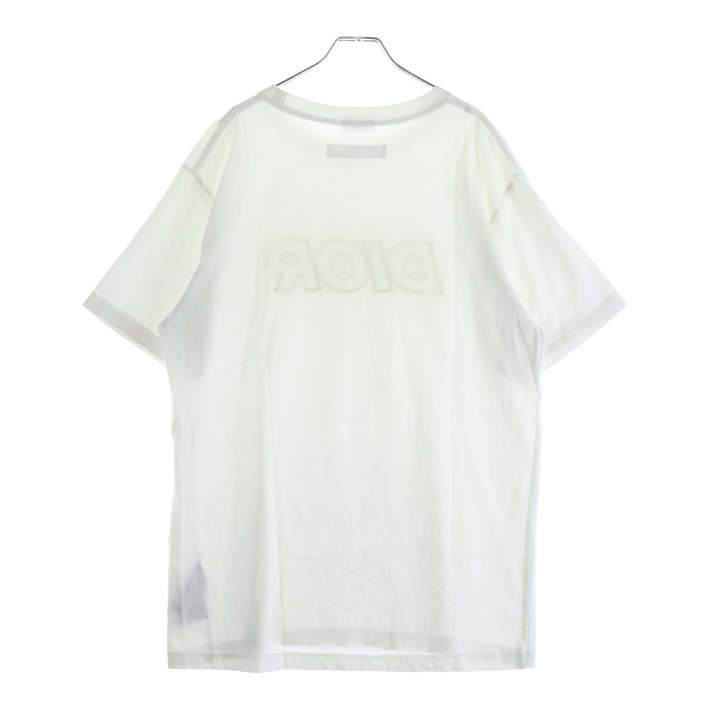 DIOR(ディオール) 23AW Logo Embroidered Tee ロゴ刺繍 クルーネック半袖Tシャツ カットソー ホワイト 393J696E0847