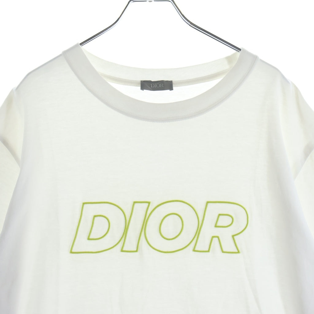 DIOR(ディオール) 23AW Logo Embroidered Tee ロゴ刺繍 クルーネック半袖Tシャツ カットソー ホワイト 393J696E0847