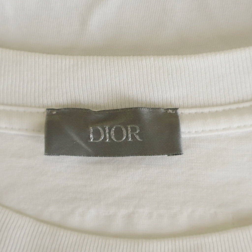DIOR(ディオール) 23AW Logo Embroidered Tee ロゴ刺繍 クルーネック半袖Tシャツ カットソー ホワイト 393J696E0847