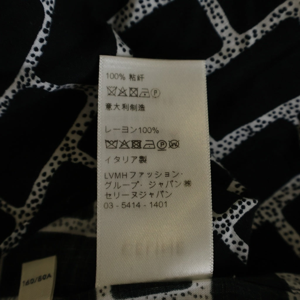 CELINE(セリーヌ) 19AW レンがモチーフ エディ期 総柄レーヨン長袖シャツ ブラック 2C154756F