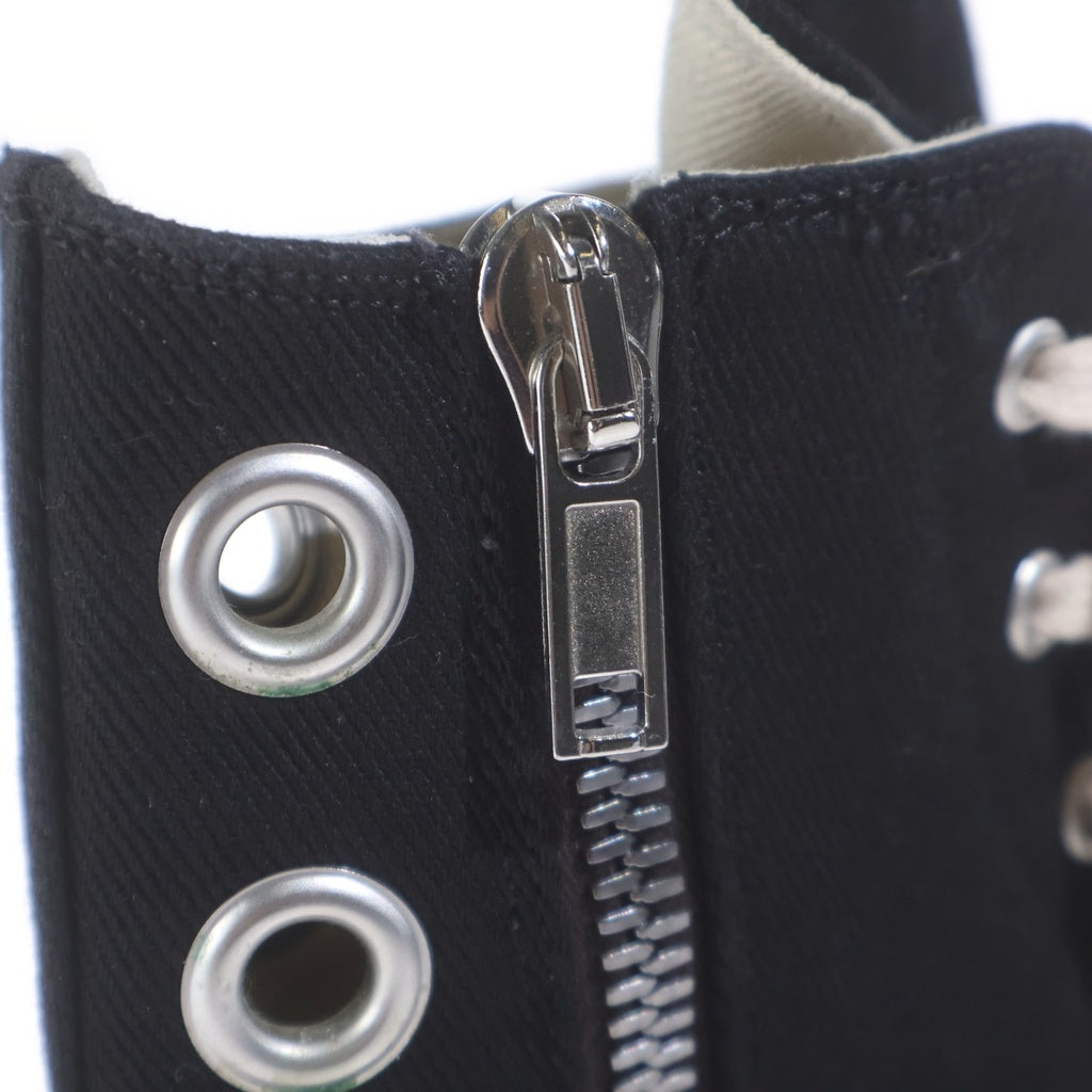 DRKSHDW(ダークシャドウ) 24AW スニーカーズ サイドジップキャンバスハイカットスニーカー DU02D2800 DOES1 ブラック
