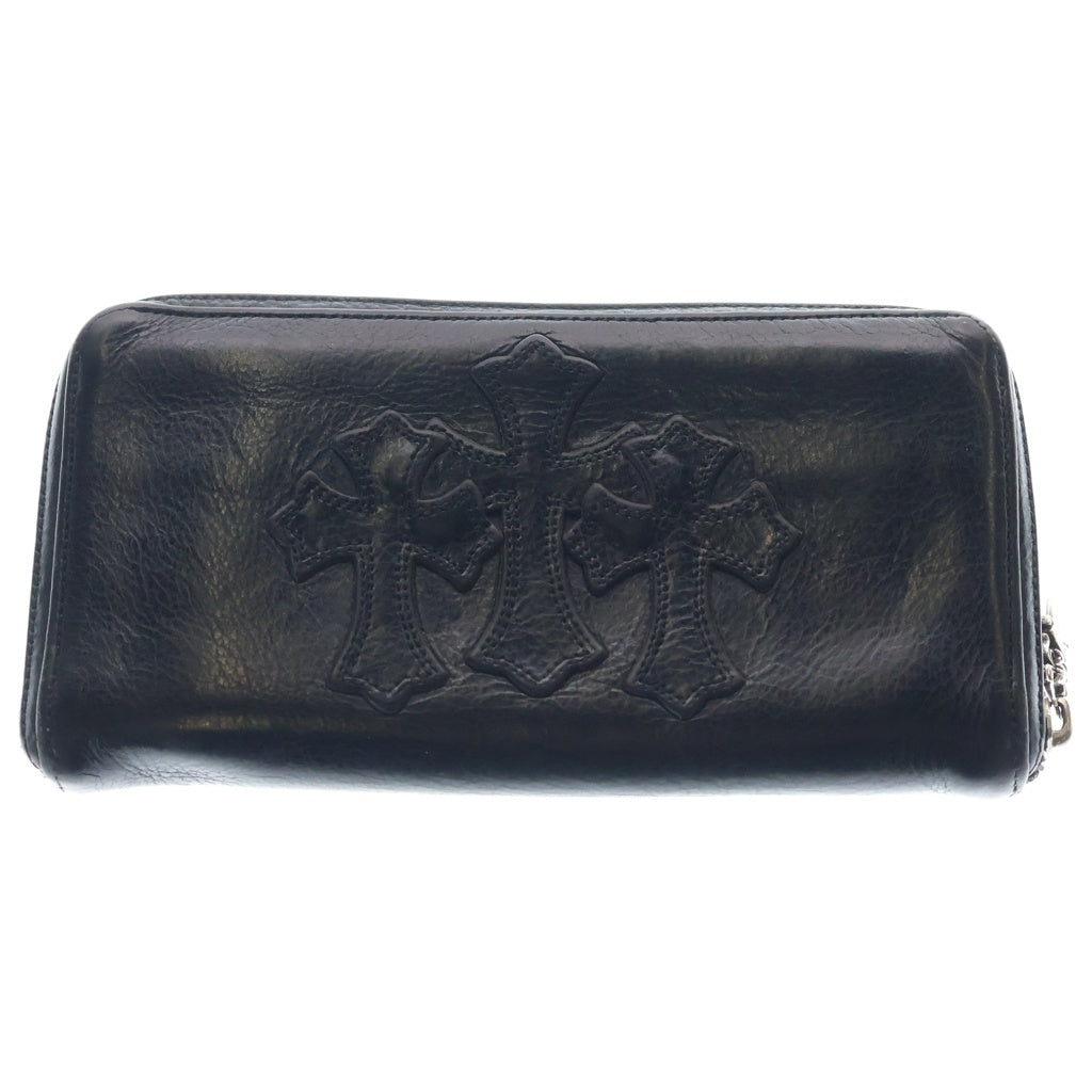 CHROME HEARTS(クロムハーツ) REC F ZIP 3セメタリー クロスパッチ ラウンドファスナーウォレット 長財布 ブラック -