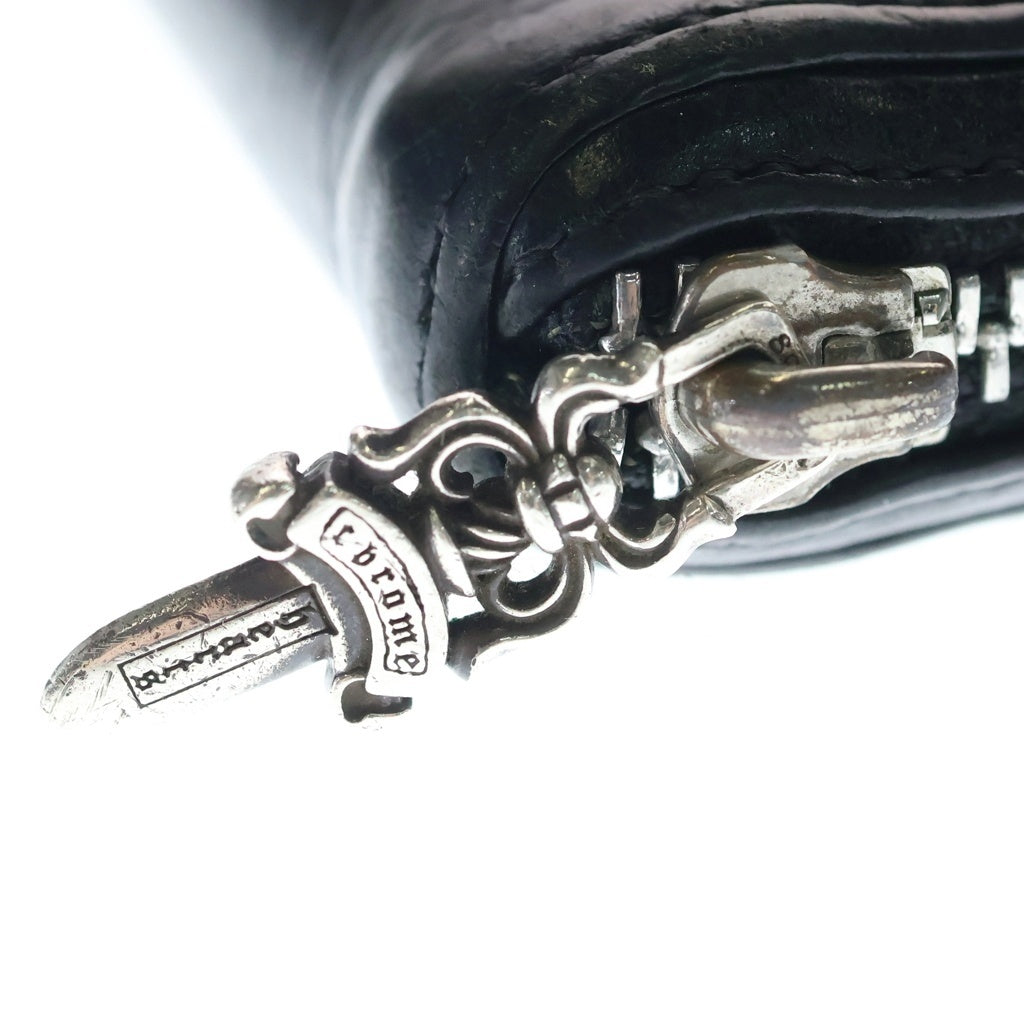 CHROME HEARTS(クロムハーツ) REC F ZIP 3セメタリー クロスパッチ ラウンドファスナーウォレット 長財布 ブラック -