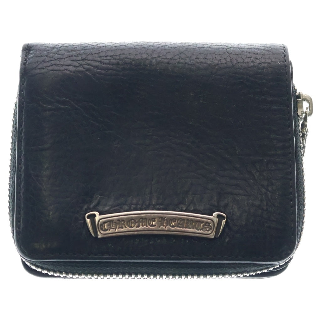CHROME HEARTS(クロムハーツ) SQ ZIP BILL スクエアジップビル レザーウォレット 財布 ブラック -
