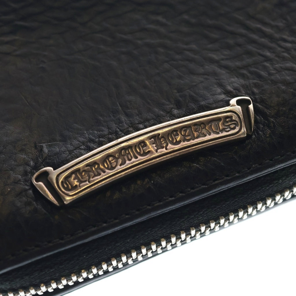 CHROME HEARTS(クロムハーツ) SQ ZIP BILL スクエアジップビル レザーウォレット 財布 ブラック -