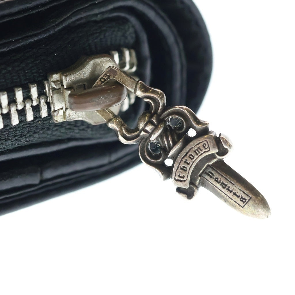 CHROME HEARTS(クロムハーツ) SQ ZIP BILL スクエアジップビル レザーウォレット 財布 ブラック -