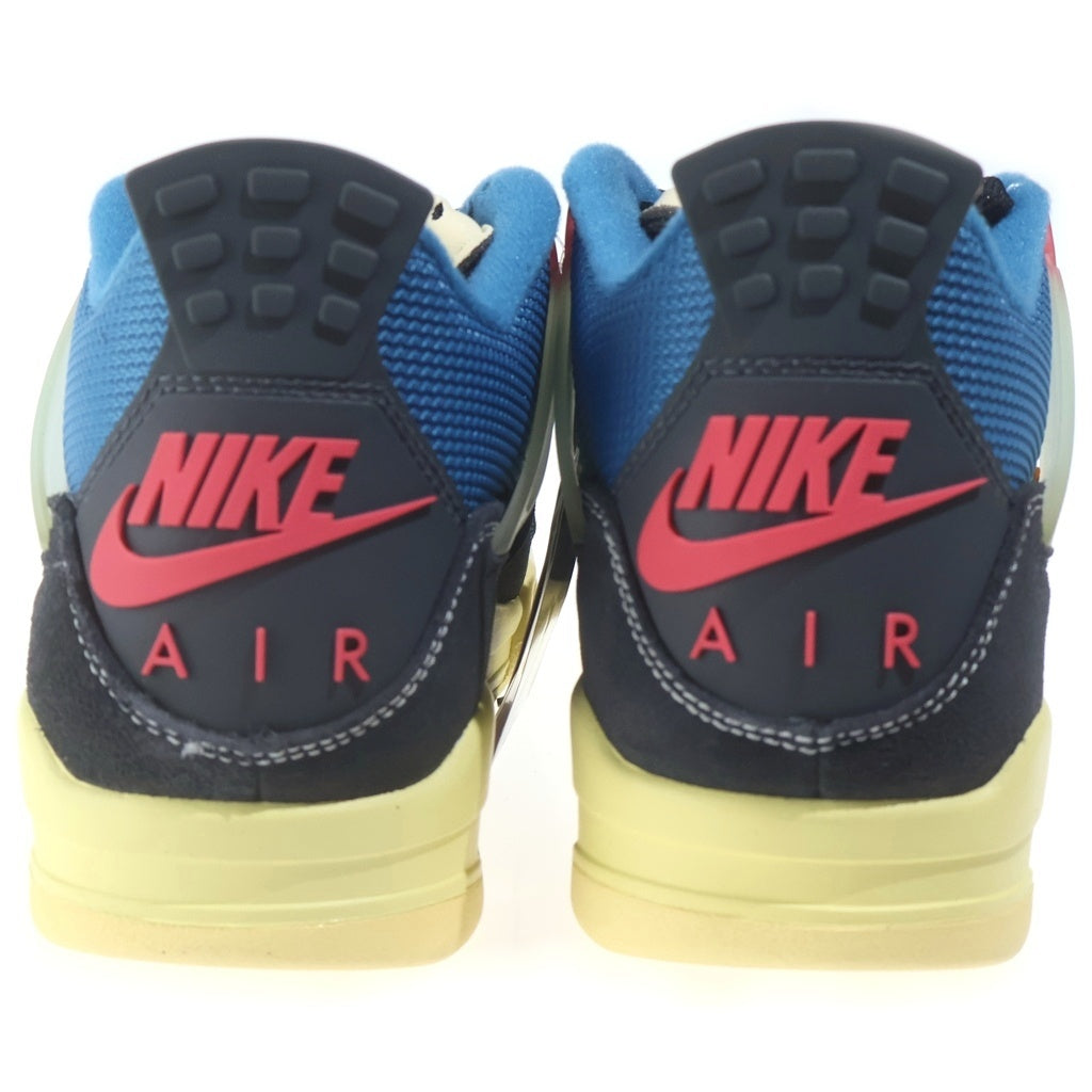NIKE(ナイキ) ×UNION AIR JORDAN 4 Off Noir ユニオン エアジョーダン4 オフノワール ミッドカットスニーカー ブラック/ブルー US7.5/25.5cm DC9533-001
