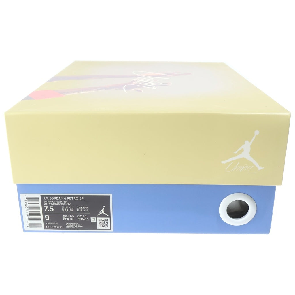 NIKE(ナイキ) ×UNION AIR JORDAN 4 Off Noir ユニオン エアジョーダン4 オフノワール ミッドカットスニーカー ブラック/ブルー US7.5/25.5cm DC9533-001