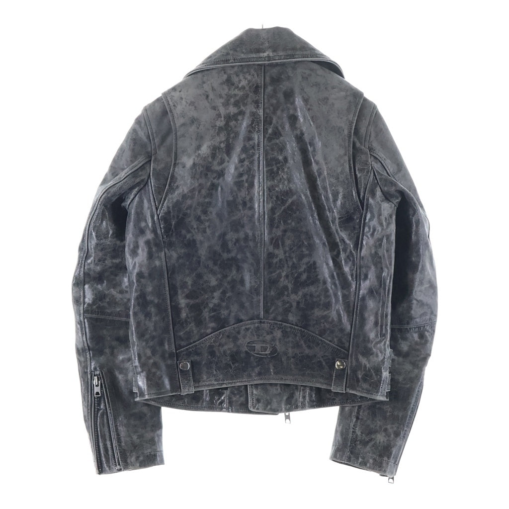 DIESEL(ディーゼル) L-EON-CJCM ダブルライダース レザージャケット グレー A22844