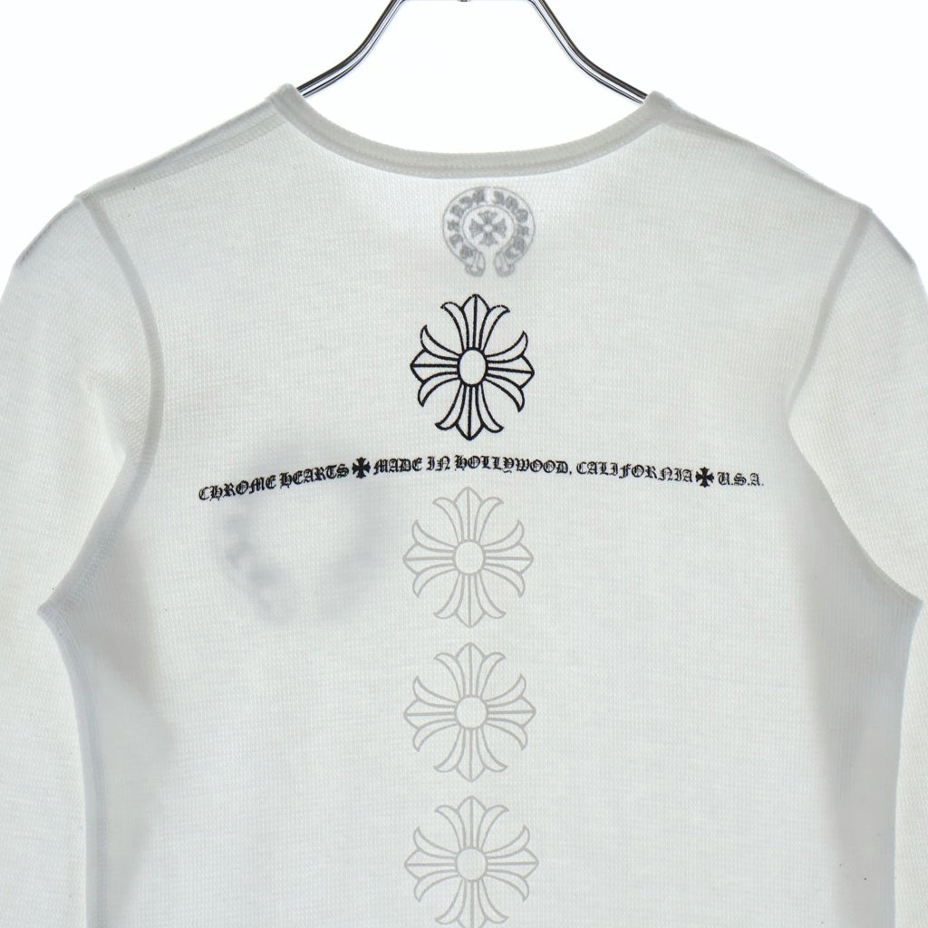 CHROME HEARTS(クロムハーツ) ホースシュープリント CHプラス サーマル長袖Tシャツ カットソー クルーネックTシャツ ホワイト