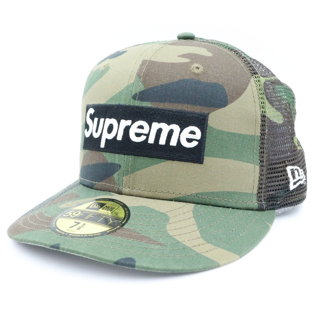 SUPREME(シュプリーム) 24SS×New Era Box Logo Mesh Back Woodland Camo ニューエラ ボックスロゴ メッシュベースボールキャップ ウッドランドカモ グリーン