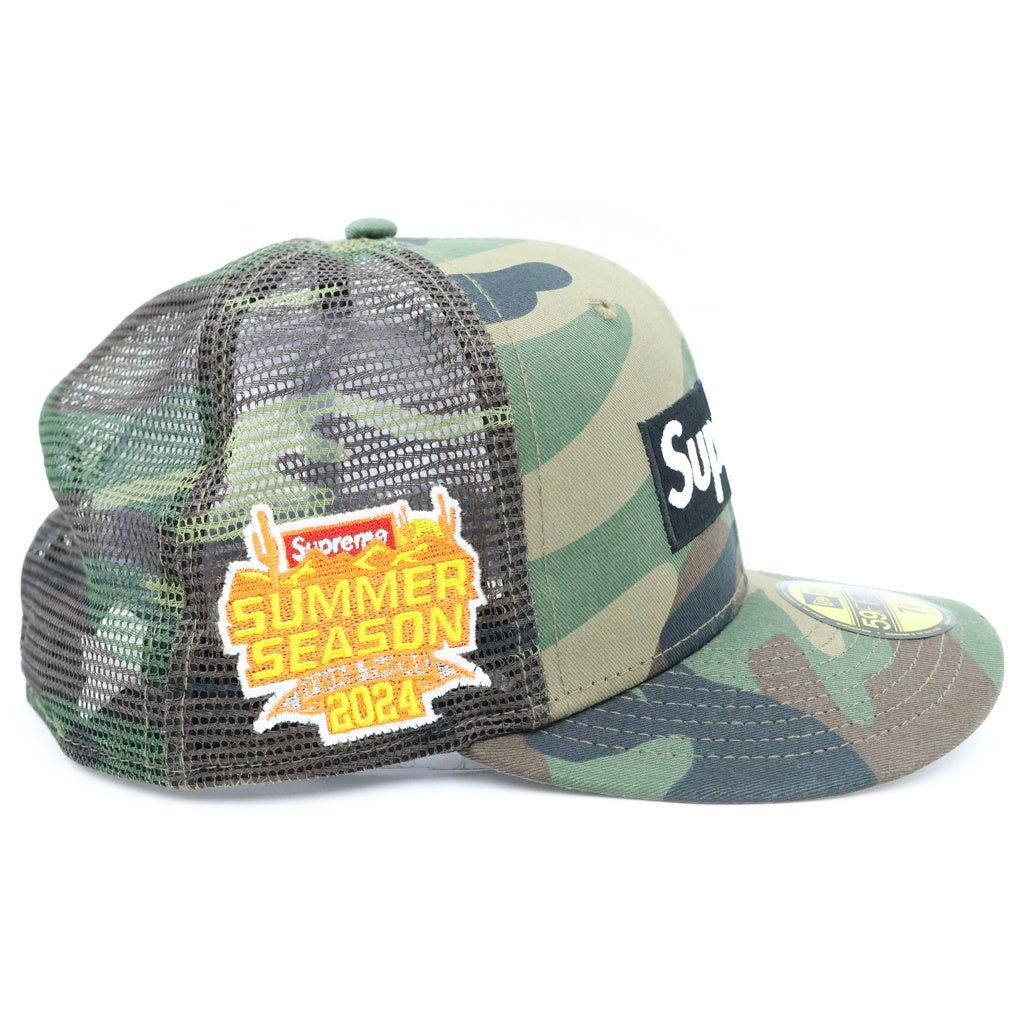 SUPREME(シュプリーム) 24SS×New Era Box Logo Mesh Back Woodland Camo ニューエラ ボックスロゴ メッシュベースボールキャップ ウッドランドカモ グリーン