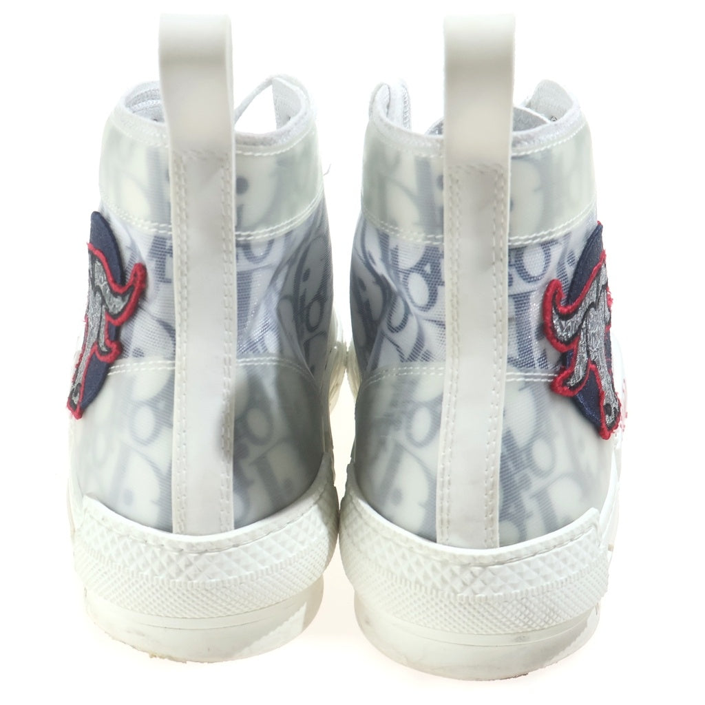 Dior HOMME(ディオールオム) 20AW ×Shawn Stussy オブリーク柄 パッチ付き ハイカットスニーカー ホワイト 21CLS