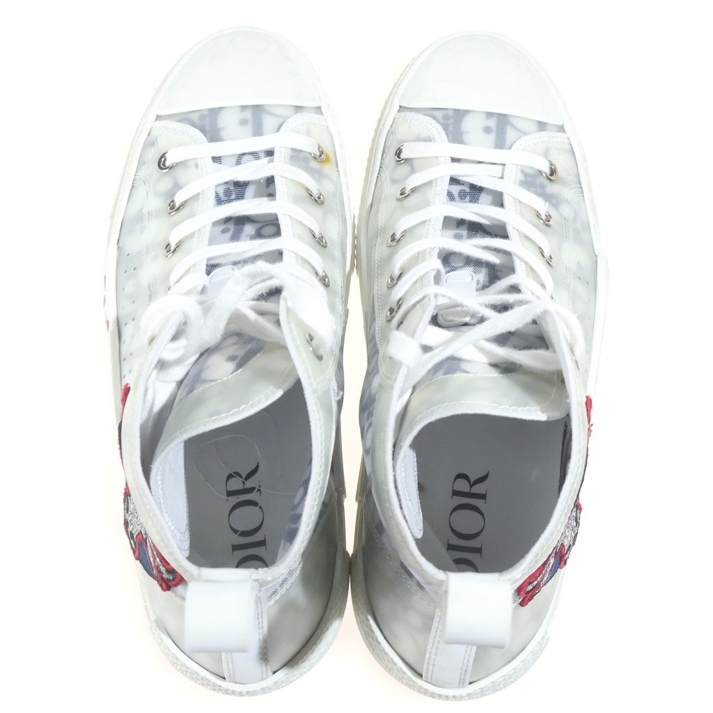 Dior HOMME(ディオールオム) 20AW ×Shawn Stussy オブリーク柄 パッチ付き ハイカットスニーカー ホワイト 21CLS