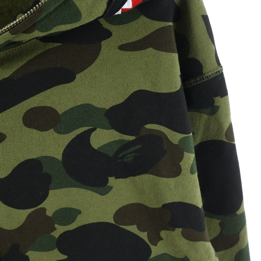 A BATHING APE(アベイシングエイプ) CAMO SHARK FULL ZIP HOODIE 1ST カモ シャーク フル ジップアップフーディー グリーン 0ZXSWM012151R