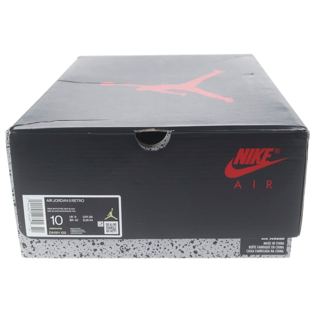 NIKE(ナイキ) AIR JORDAN 5 RETRO OG FIRE RED エアジョーダン レトロ ファイアレッド ハイカットスニーカー ホワイト/レッド US10/28cm DA1911-102