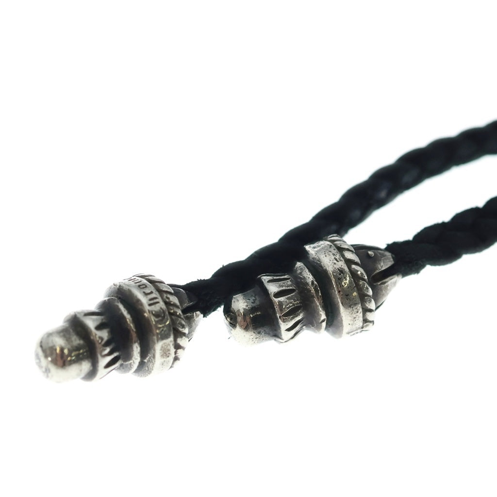 CHROME HEARTS(クロムハーツ) CH CRS SML CL スモールCHクロス クリンプト レザーブレイド ネックレス シルバー/ブラック